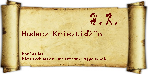 Hudecz Krisztián névjegykártya